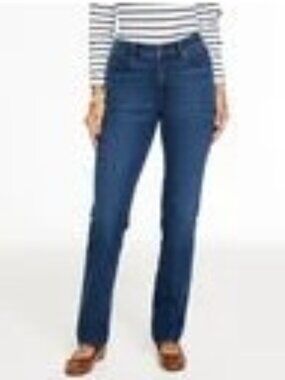 Talbots Women's Straight Leg Jeans Size 14 Blue Denim Classic Fit Mid-Rise